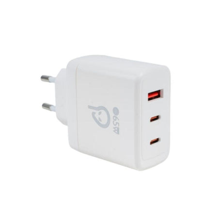 Incarcator retea SPACER, GaN, 2 x USB Type-C PD (max 65W), 1 x USB (max 60W)
