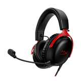 Casti gaming HyperX Cloud III Black-Red, DTS Headphone:X Spatial Audio, drivere 53mm, microfon detasabil cu metal mesh, noise cancelling si indicator LED, jack 3,5mm/USB-C/USB-A, cupe cu spuma cu memorie, multiplatforma, negru-rosu