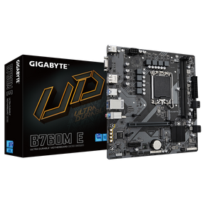 Placa de Baza GIGABYTE B760M E LGA1700, 2x DDR5, 1x D-Sub 1x DP, 1x HDMI, 1x PCIE 4.0 x16 1x PCIE 3.0 x1, 2x M.2, 4x SATA 6GB/s, mATX