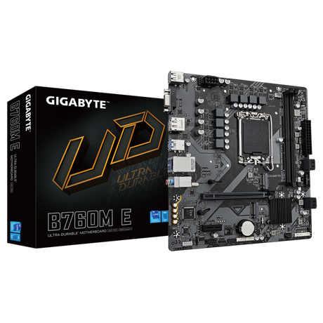 Placa de Baza GIGABYTE B760M E LGA1700, 2x DDR5, 1x D-Sub 1x DP, 1x HDMI, 1x PCIE 4.0 x16 1x PCIE 3.0 x1, 2x M.2, 4x SATA 6GB/s, mATX