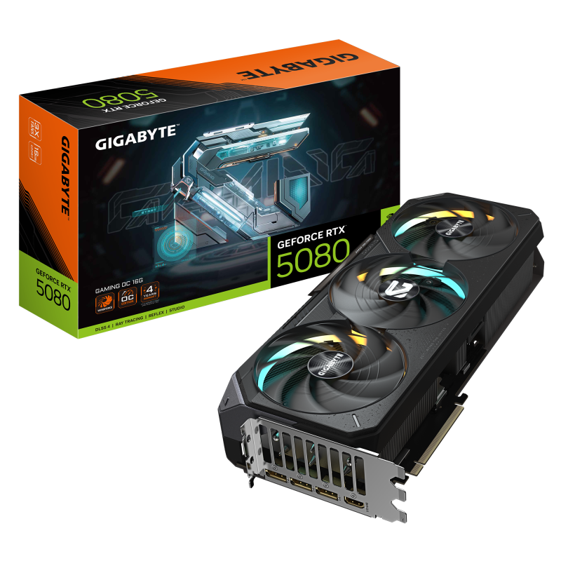 Placa Video GIGABYTE GEFORCE RTX 5080 GAMING OC 16GB GDDR7 256 bit, 3x DP 1x HDMI