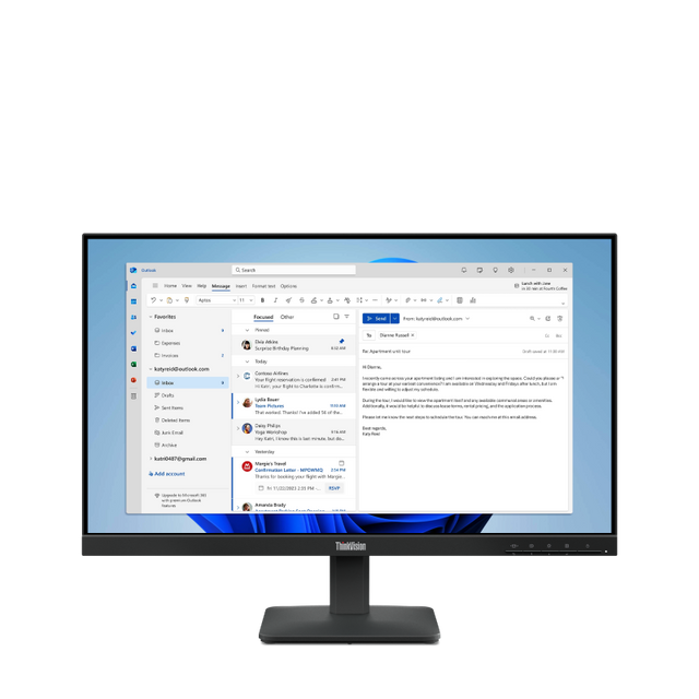 Monitor Commercial Lenovo ThinkVision S24-4e, 23.8", 1920 x 1080 pixeli, Black, 3 ani Garantie