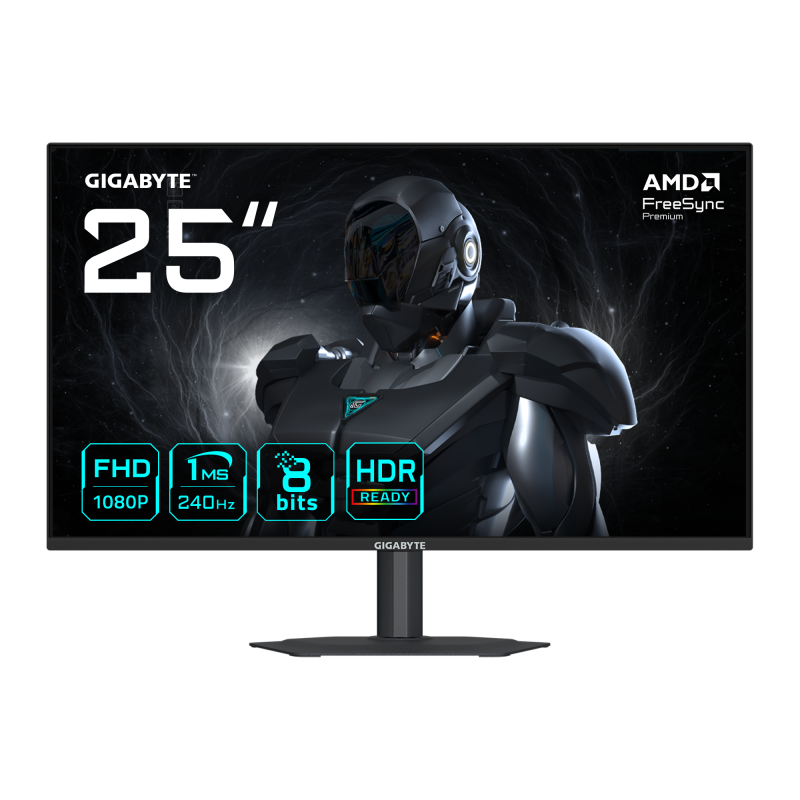 Monitor SS IPS LED GIGABYTE 24.5" G25F2A, Full HD 1920 x 1080, HDMI, DisplayPort, Boxe, Pivot Negru