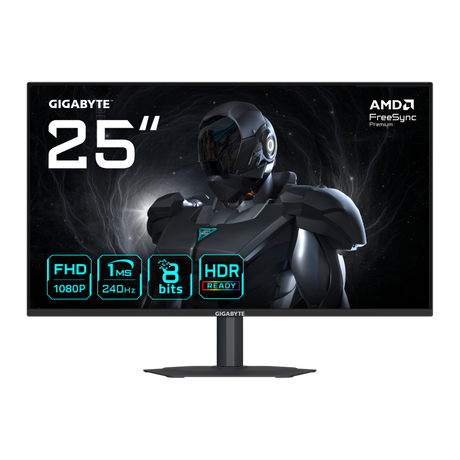 Monitor SS IPS LED GIGABYTE 24.5" G25F2A, Full HD 1920 x 1080, HDMI, DisplayPort, Boxe, Pivot Negru