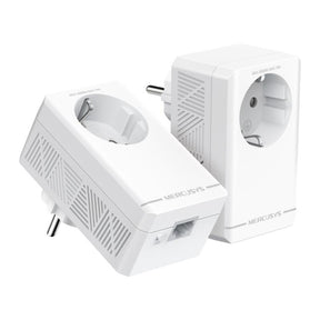 AV1000 Gigabit Passthrough Powerline Starter Kit KIT: 2× MP500P SPEED: 1000 Mbps Powerline SPEC: 1× Gigabit Port, Wall Plugged, HomePlug AV2, Extra Power Socket FEATURE: Plug and Play, Power Saving, Pair for More Security
