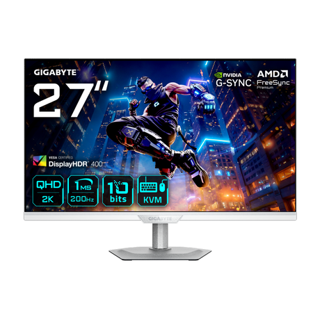 Monitor Consumer GIGABYTE M27Q2 QD ICE, 27", 2560 x 1440 pixeli, White, 2 ani Garantie