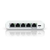 Ubiquiti USW-Flex-2.5G-5, 5 porturi RJ45 1/2.5 GbE, capacitate 25 Gbps, 1 adaptor de alimentare AC, 5V DC, 1A, 1 PoE (PairA 1, 2+; 3, 6-)(PairB 4, 5+; 7, 8-), dimensiuni 117.1 x 90 x 21.2 mm (4.6 x 3.5 x 0.8")