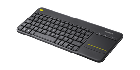 Tastatura wireless Logitech Touch K400 Plus, interfata USB, cu touchpad, dimensiuni  354.3 x 139.9 x 23.5 mm, negru
