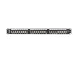 Patch panel 24 porturi 1U 19" Cat.5e FTP cu organizator cabluri, ecranat, negru