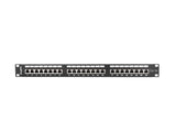 Patch panel 24 porturi 1U 19" Cat.5e FTP cu organizator cabluri, ecranat, negru