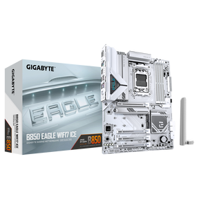Placa de Baza GIGABYTE B850 EAGLE WIFI7 ICE AM5, 4x DDR5, 1x DP 1x HDMI, 1x PCIE 5.0 x16 1x PCIE 4.0 x16 2x PCIE 3.0 x16, 3x M.2, 4x SATA 6GB/s, ATX