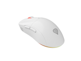 Mouse gaming wireless Gensesis Zircon XIII, senzor optic Pixart PAW3395, interfata USB, rezolutie maxima 26000 DPI, numar butoane 7, switch mecanic Huano Silent, Kailh 4.0, Kailh 8.0, iluminare RGB, alb