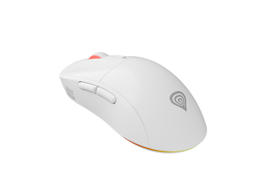 Mouse gaming wireless Gensesis Zircon XIII, senzor optic Pixart PAW3395, interfata USB, rezolutie maxima 26000 DPI, numar butoane 7, switch mecanic Huano Silent, Kailh 4.0, Kailh 8.0, iluminare RGB, alb