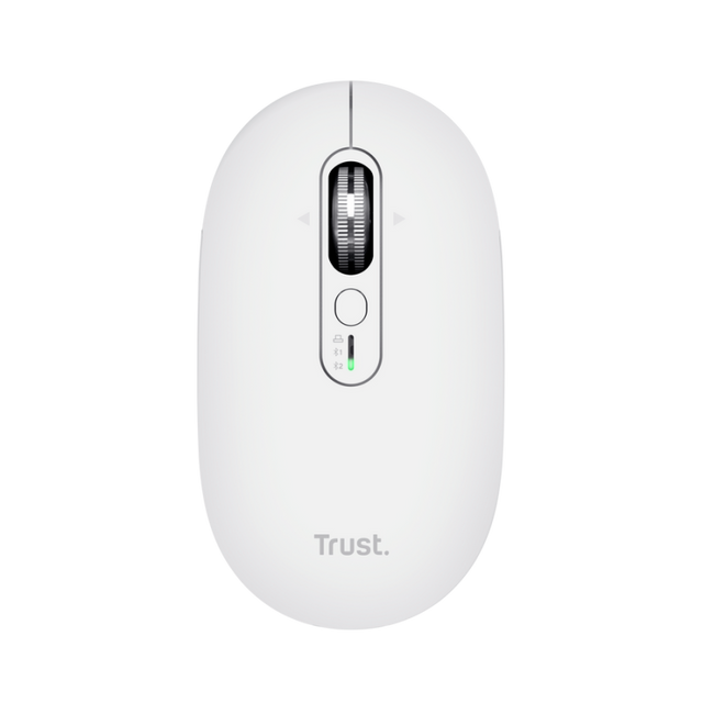 Mouse wireless Trust Seron Hyperscroll, 7 butoane, rezolutie maxima 3200 DPI, alb