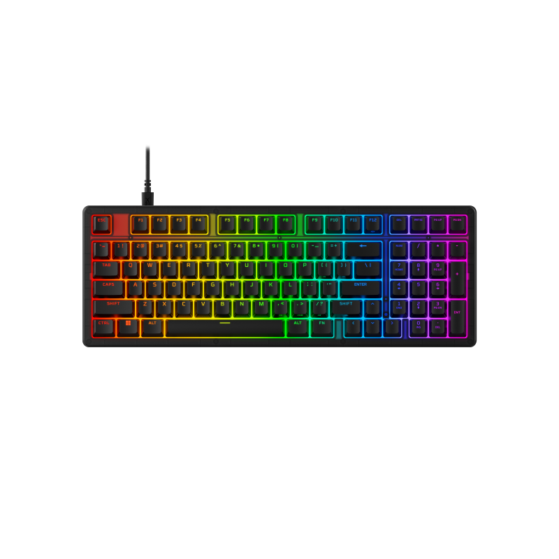 Tastatura gaming HyperX Origins 21800, membrana, lungime cablu 1.8m, iluminare RGB (16,777,216 colors), polling rate 8000 Hz, negru