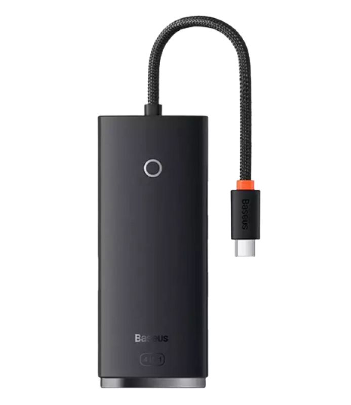 Hub extern Baseus Lite, porturi USB: USB 3.0 x 4, conectare prin USB Type-C, lungime 0.25m, negru
