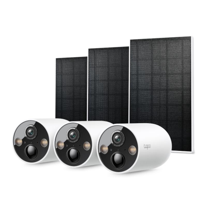 TPL Solar-Powered Security Camera Kit, 1/3" Progressive Scan CMOS Starlight Sensor, Focal Length: 2.1 mm, Field of View: 150° (Diagonal), 134°(Horizontal), 77°(Vertical), 2K QHD 4MP (2560 × 1440 px), 15/20/(25/30)fps