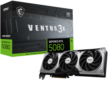 Placa video MSI VENTUS GeForce RTX 5080 3X OC, 16GB GDDR7, PCI Express 5.0, 256-bit