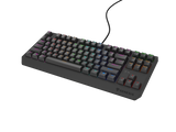 Tastatura gaming mecanica cu fir Genesis Thor 230 TKL Lite, iluminare multicolor, switch Linear, switch model Outemu Red, numar taste 87, 11 butoane multimedia, lungime cablu 1.6m, dimensiuni 363 x 155 x 39 mm, negru
