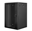 Dulap rack 19" perete 18U / 600x600 (flat pack) cu ușă din sticlă, negru  V2
