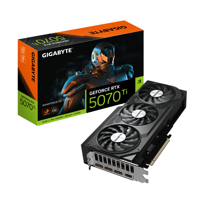 Placa video Gigabyte GeForce RTX 5070 Ti WINDFORCE OC V2, 16GB GDDR7, PCI Express 5.0, 256-bit