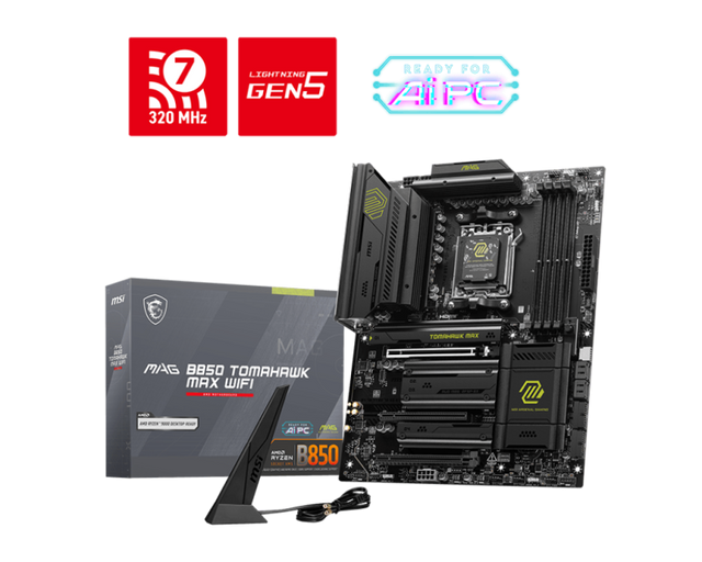 Placa de Baza MSI MAG B850 TOMAHAWK MAX WIFI AM5, 4x DDR5, 1x HDMI, 3x PCIE x16, 4x M.2, 4x SATA 6GB/s, ATX