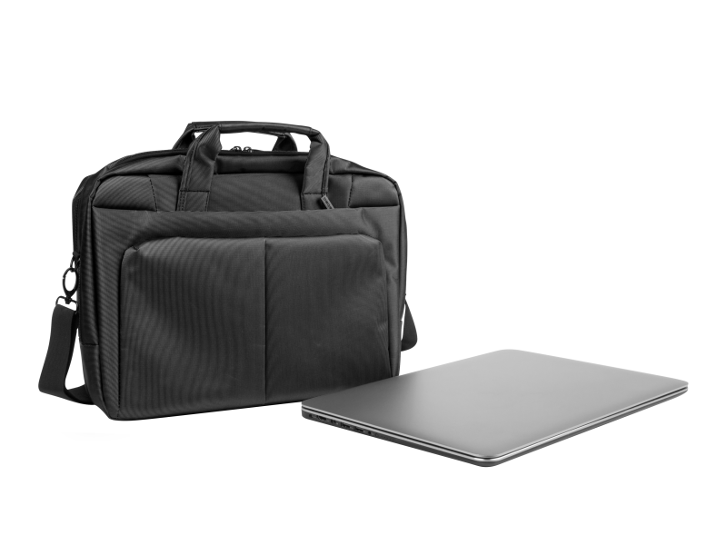 Geanta laptop Natec Gazelle, compatibilitate dimensiune laptop 15.6", 3 compartimente, material Polyester, negru