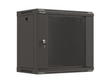 Dulap rack de perete 19", 9U, 540x350 mm, usa din sticla, negru,