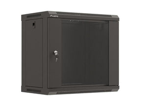 Dulap rack de perete 19", 9U, 540x350 mm, usa din sticla, negru,