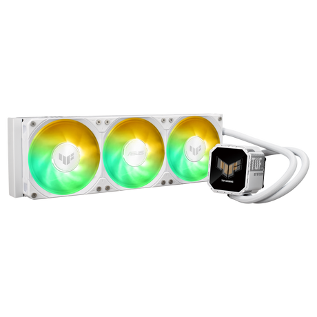 Cooler Procesor ASUS TUF GAMING LC III 360 ARGB LCD ALB, marime radiator 397mm, 3x120mm, viteza ventilatoare 650-2600 RPM +/- 10%, Suport AMD: AM5 AM4, suport INTEL: LGA 1851/1700/1200