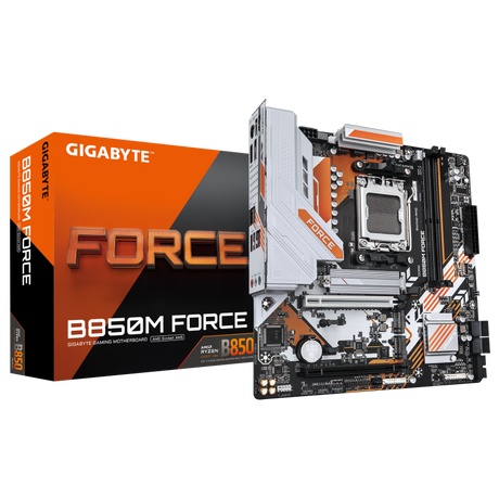 Placa de Baza GIGABYTE B850M FORCE AM5, 2x DDR5, 1x HDMI 1x DP, 1x PCIE 5.0 x16 1x PCIE 4.0 x16, 3x M.2, 4x SATA 6GB/s, mATX