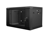 Dulap rack de perete 19", 6U, 600x450 mm, usa din sticla, negru,