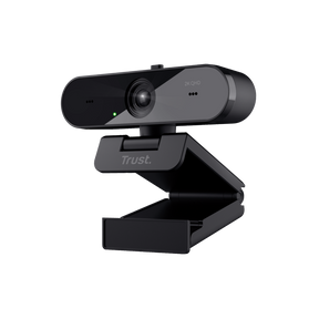Camera web Trust Taxon QHD, interfata USB 2.0, lungime cablu 180cm, sensibilitate 56 dB, microfon dual omnidirectional, rezolutie video 2560x1440, 30 fps, auto-focus, rezolutie senzor 2560x1440, negru