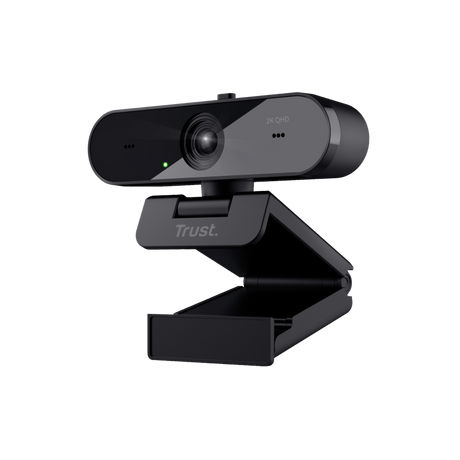 Camera web Trust Taxon QHD, interfata USB 2.0, lungime cablu 180cm, sensibilitate 56 dB, microfon dual omnidirectional, rezolutie video 2560x1440, 30 fps, auto-focus, rezolutie senzor 2560x1440, negru