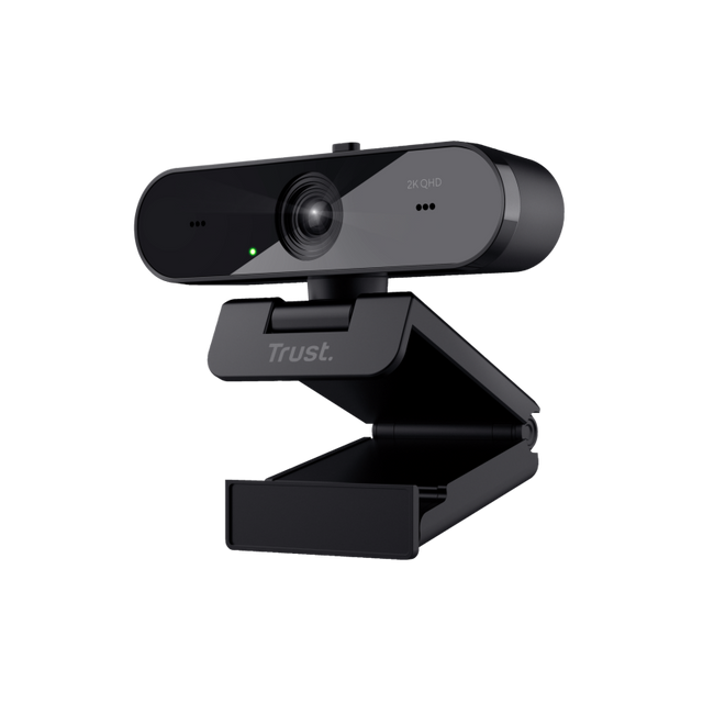 Camera web Trust Taxon QHD, interfata USB 2.0, lungime cablu 180cm, sensibilitate 56 dB, microfon dual omnidirectional, rezolutie video 2560x1440, 30 fps, auto-focus, rezolutie senzor 2560x1440, negru