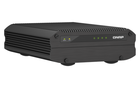 NAS QNAP I410X 4-Bay, CPU Intel® Atom® x6425E 4-core/4-thread Processor, RAM onboard 8GB (not expandable), 2.5" SATA SSD 6Gbps HDD (neincluse), LAN: 10 x 2.5GbE, Desktop, Adapter, garantie 3 ani