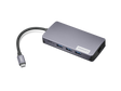 Lenovo 150 USB-C Travel Dock; Port de incarcare: 1 x Type-C; Input Power (in W): 45W/65W/100W/135W / Output Power (in W): Max 100W; Porturi USB: 3 x USB-A /1 x USB-C; Dimensiuni (L x D x H): 142 x 82 x 23mm; Greutate: 172g; Garantie; 1 an