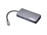 Lenovo 150 USB-C Travel Dock; Port de incarcare: 1 x Type-C; Input Power (in W): 45W/65W/100W/135W / Output Power (in W): Max 100W; Porturi USB: 3 x USB-A /1 x USB-C; Dimensiuni (L x D x H): 142 x 82 x 23mm; Greutate: 172g; Garantie; 1 an