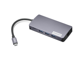 Lenovo 150 USB-C Travel Dock; Port de incarcare: 1 x Type-C; Input Power (in W): 45W/65W/100W/135W / Output Power (in W): Max 100W; Porturi USB: 3 x USB-A /1 x USB-C; Dimensiuni (L x D x H): 142 x 82 x 23mm; Greutate: 172g; Garantie; 1 an