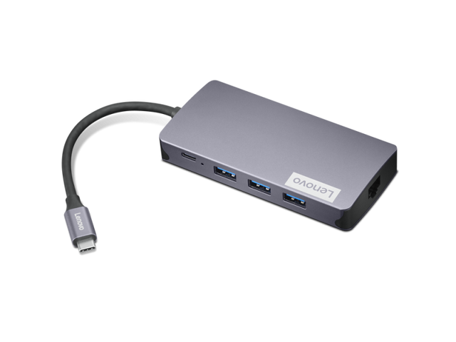 Lenovo 150 USB-C Travel Dock; Port de incarcare: 1 x Type-C; Input Power (in W): 45W/65W/100W/135W / Output Power (in W): Max 100W; Porturi USB: 3 x USB-A /1 x USB-C; Dimensiuni (L x D x H): 142 x 82 x 23mm; Greutate: 172g; Garantie; 1 an