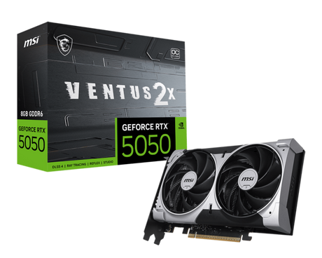Placa video MSI GEFORCE RTX 5050 VENTUS 2X OC, 8GB GDDR6, PCI Express 5.0, 128-bit