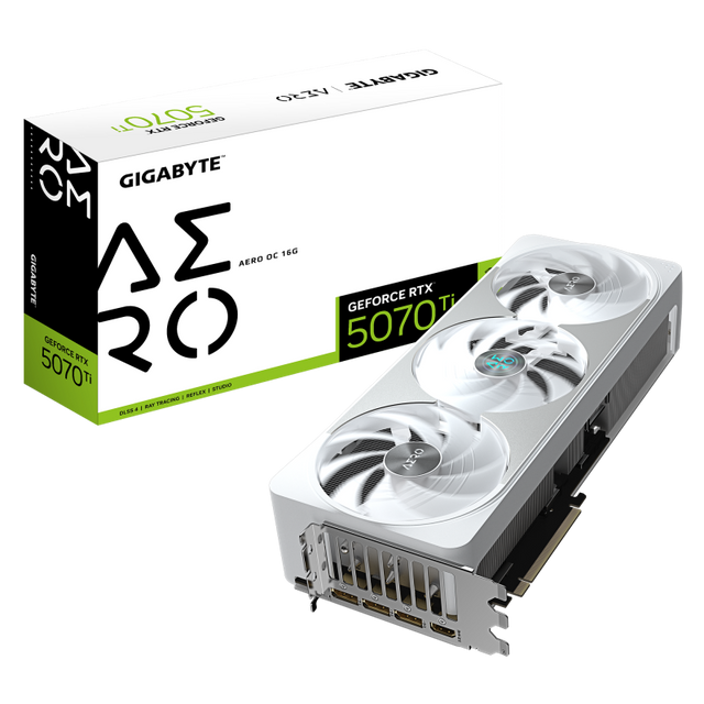 Placa Video GIGABYTE NVIDIA GEFORCE RTX 5070 TI AERO OC 16GB GDDR7 256 bit, PCIE 5.0, 3x DP 1x HDMI
