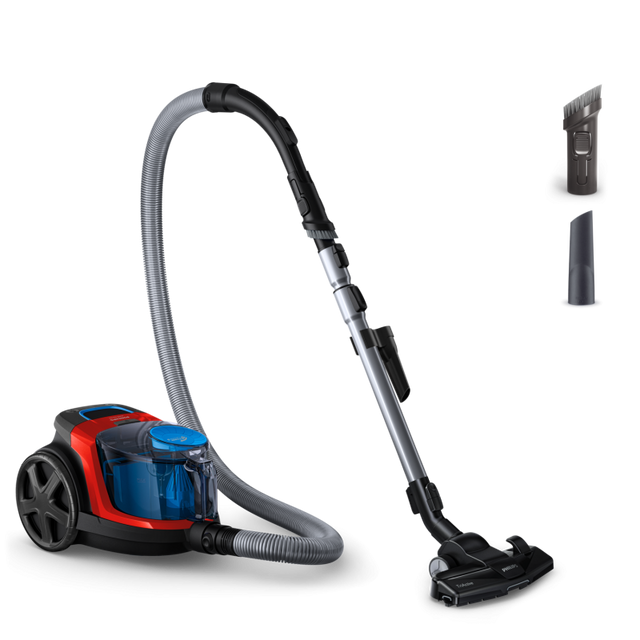 Aspirator fara sac Philips PowerPro Compact FC9330/09, 900W, PowerCyclone 5, Perii TriActive, Rosu
