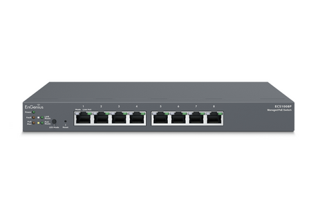 EnGenius Managed / stand-alone Desktop 8-port 55W GbE  Switch (PoE) 8-port GbE PoE.af 55W L2+ DT Cloud Management Switch