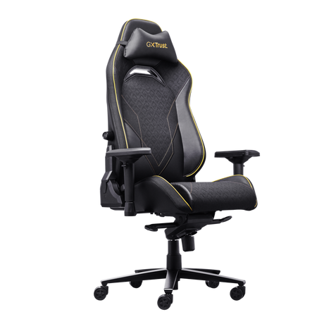 Scaun gaming Trust GXT 721 Ruya Pro Premium, iluminare RGB, 5 roti, ridicare pe gaz clasa 4, adjustabil pe inaltime, material piele PU, greutate maxima suportata 150 kg, negru