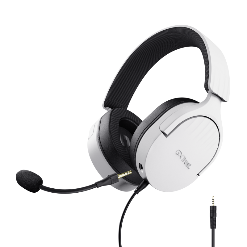 Casti Trust cu fir GXT 489W Fayzo, material ABS, lungime cablu detasabil 120cm, conector 3.5mm, frecventa raspuns 20 Hz, 20.000 Hz, senzivitate 100 dB, sunet stereo, microfon omnidirectional, senzor electret, alb