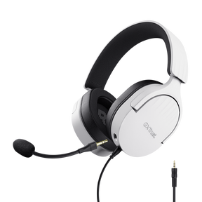 Casti Trust cu fir GXT 489W Fayzo, material ABS, lungime cablu detasabil 120cm, conector 3.5mm, frecventa raspuns 20 Hz, 20.000 Hz, senzivitate 100 dB, sunet stereo, microfon omnidirectional, senzor electret, alb