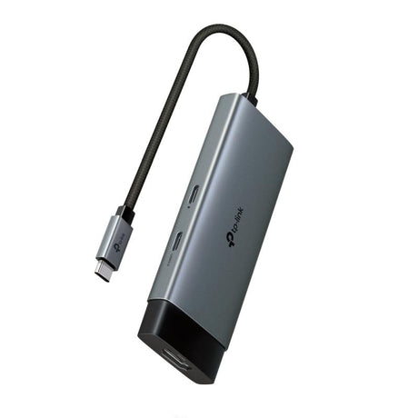 USB Type-C 5-Port Hub SPEC: 1 × USB-C Connector，1 × HDMI 4K 60Hz Port，1 × USB-C PD 100W Port，2 × USB-A 3.0 Ports，1 × USB-C 3.0 Port FEATURE: Plug and Play, Self-storage for Connector, Fast Heat Dissipation, Flexible and Durable