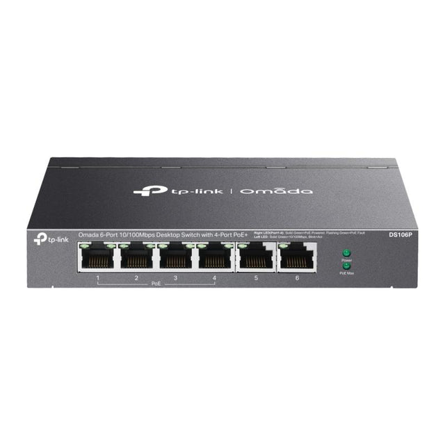 Switch TP-Link Omada DS106P, Fast Ethernet, 6 porturi, PoE