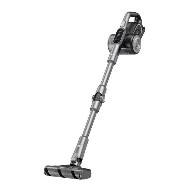 Aspirator vertical fara fir JIMMY H10 Flex, putere 600W, autonomie 80 min, senzor smart pentru detectarea prafului, tehnologie dual ciclonica, tub metalic flexibil, display led inteligent, recipient praf 0.6L, gri